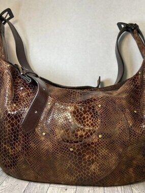 Charlie Lapson Very Rare Leather Handbag Hobo Bag Brown Tote Year Round Purse